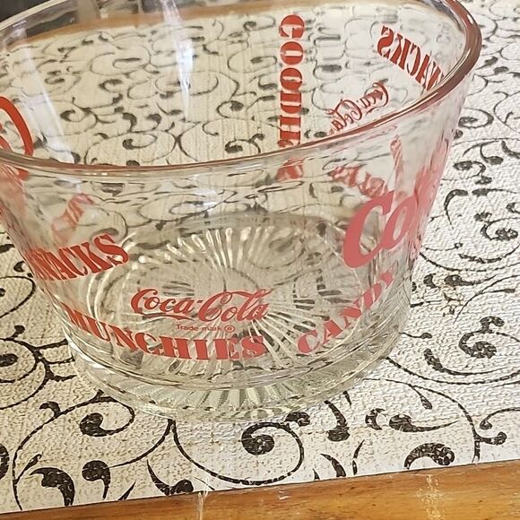 Coca-Cola Red Lettered Glass Bowl - Picture 5 of 7